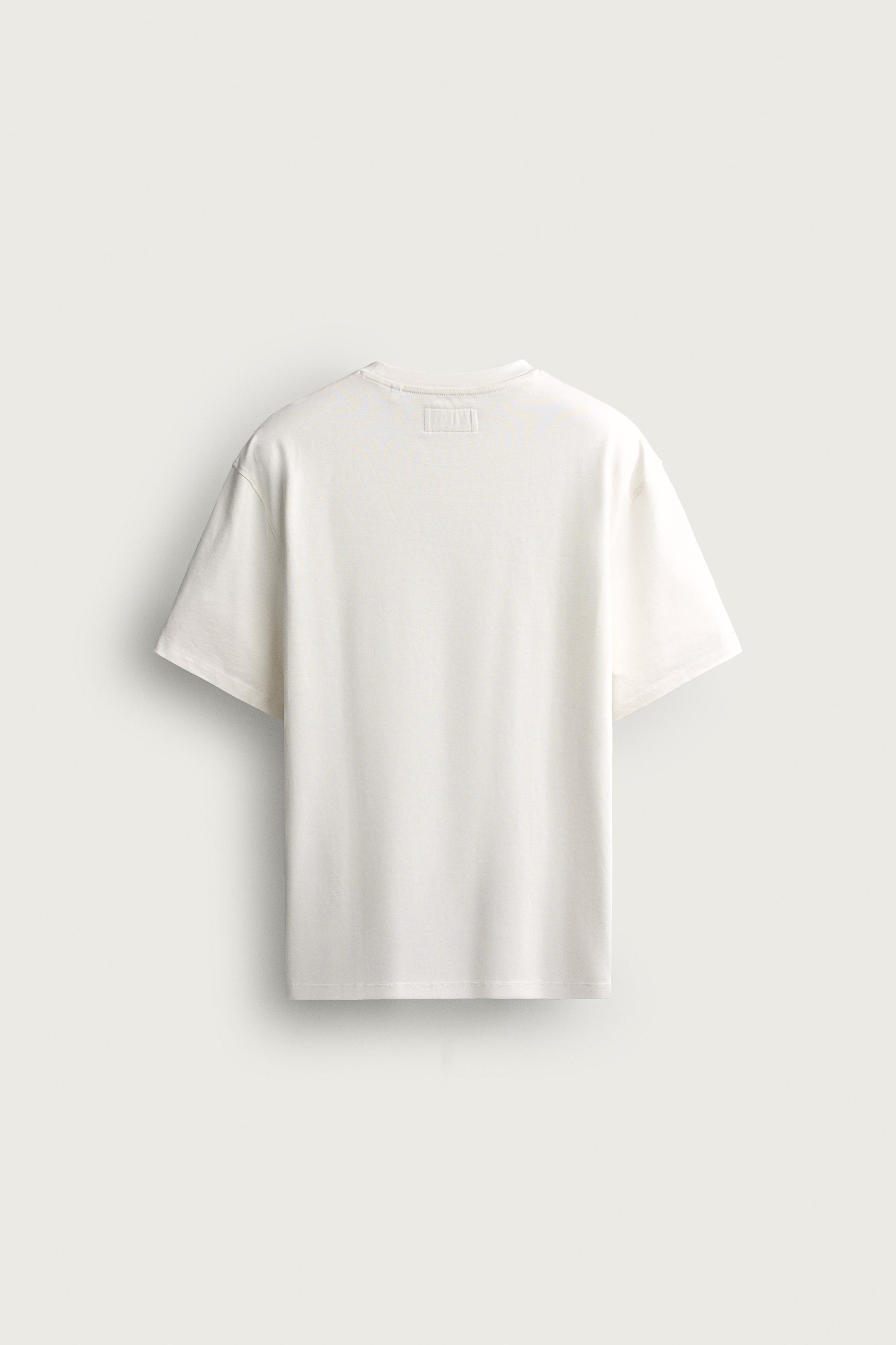 Zara MEDIUM WEIGHT KISA KOLLU T-SHIRT görsel 8