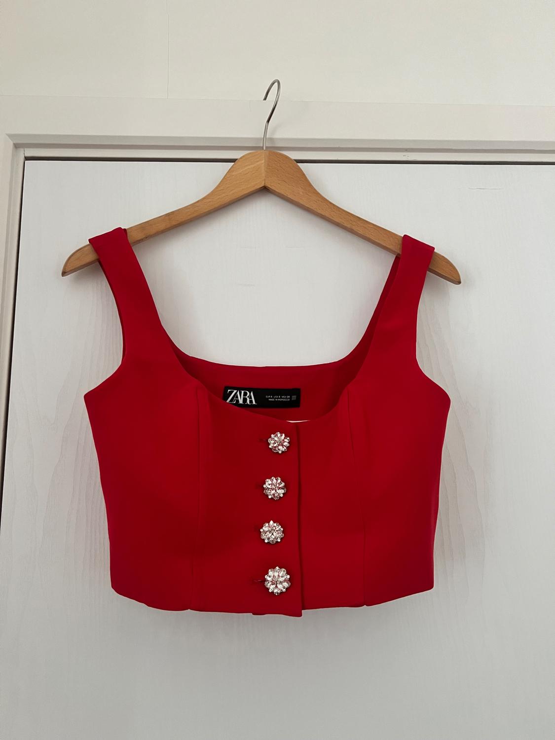 BEAUTIFUL CROP TOP SILVER BUTTONS - Image 2