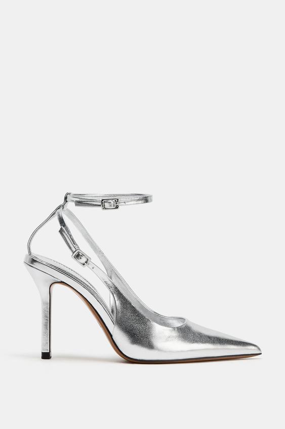 METALLIC EFFECT SLINGBACK SHOES