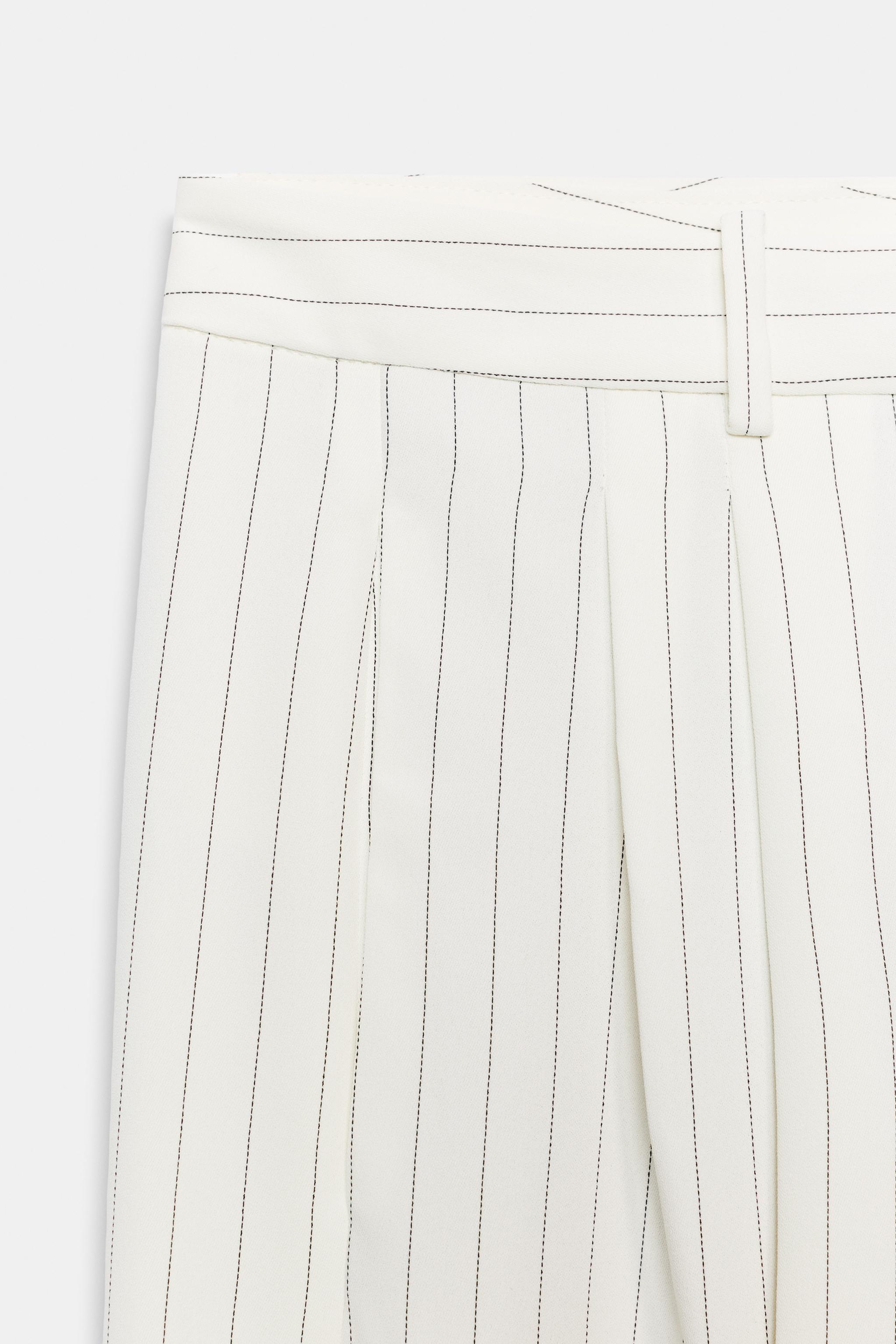 ZW COLLECTION ÇİZGİLİ GENİŞ PAÇA PANTOLON - Görsel 7