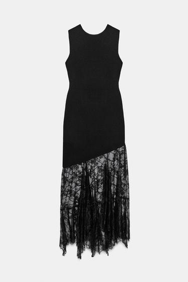COMBINED KNIT DRESS - Black by Zara