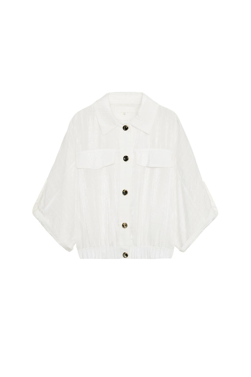 TABBED SLEEVE SAFARI BLOUSE - image 3