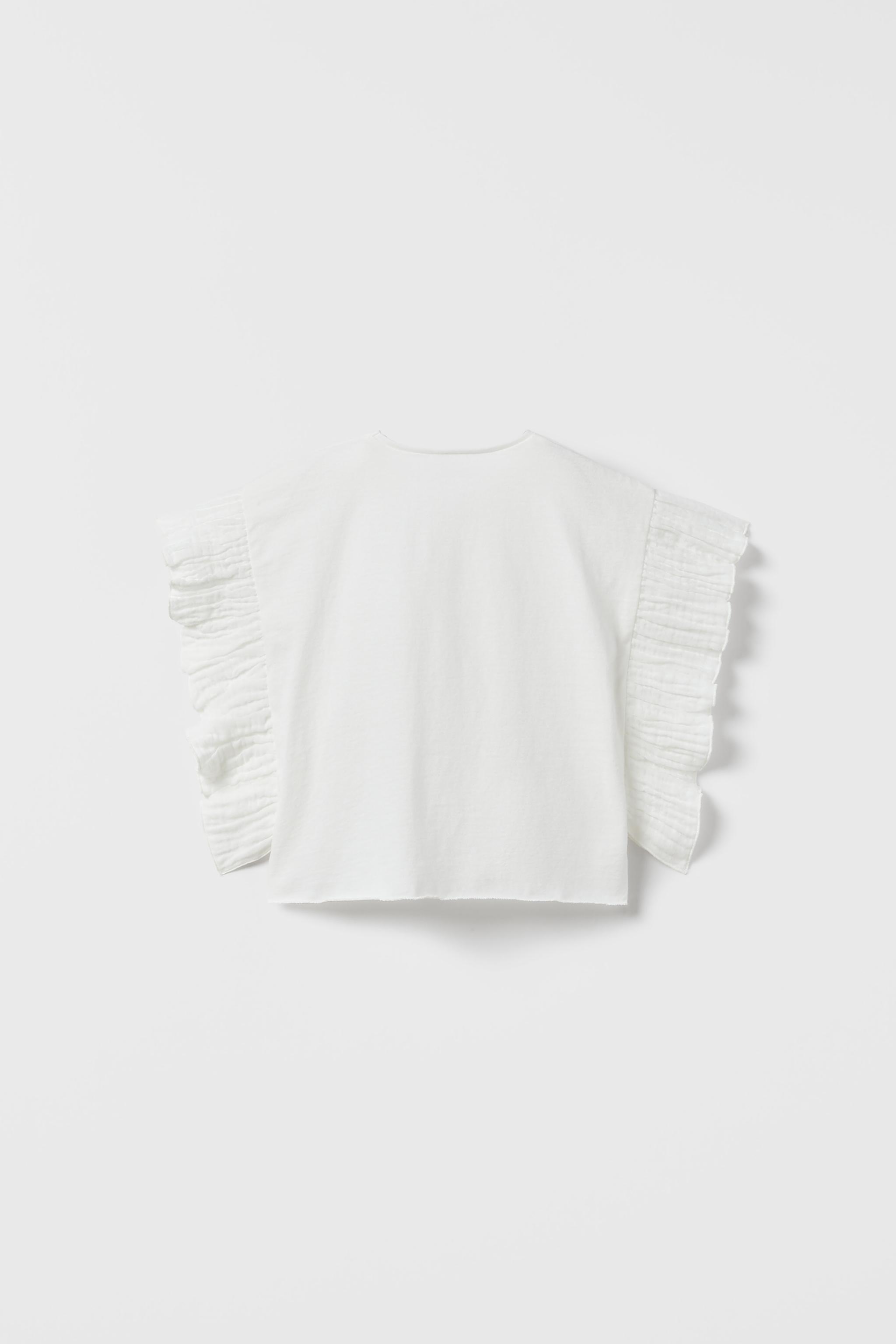 White ruffle best sale top zara