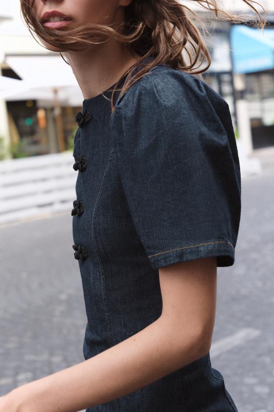 Z1975 トグルボタン ミニデニムワンピース - ブルー ZARA Japan 日本