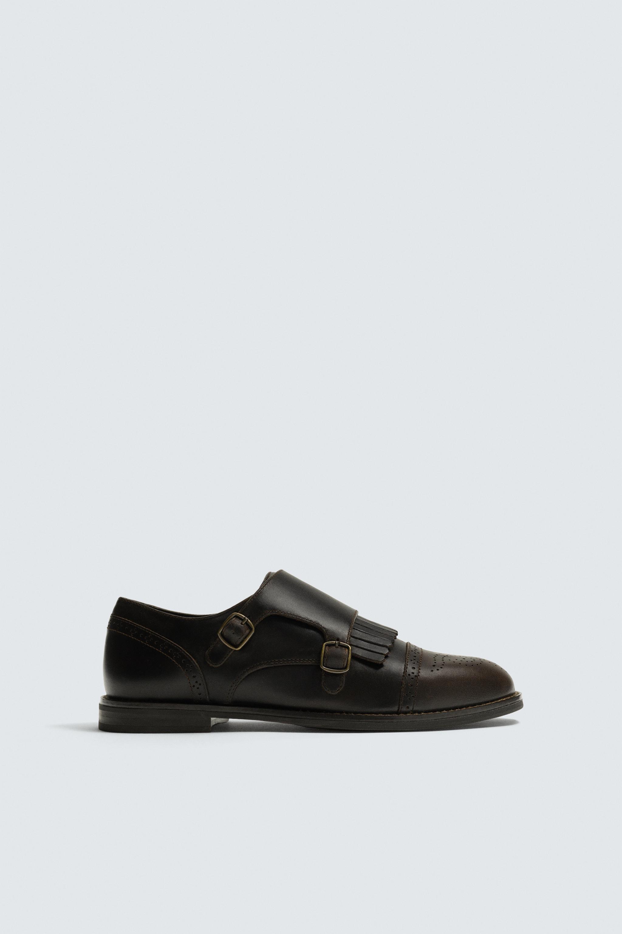 LEATHER DOUBLE BUCKLE SHOES