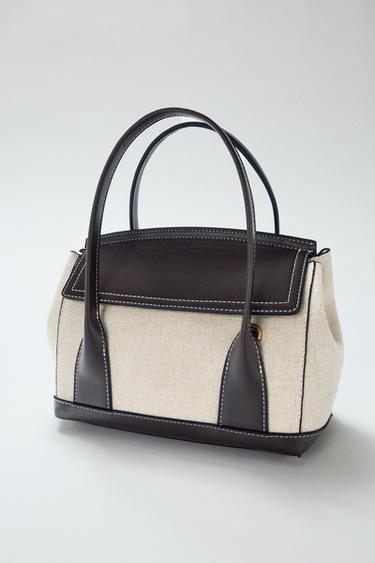 Zara COMBINATION CITY BAG - Light beige
