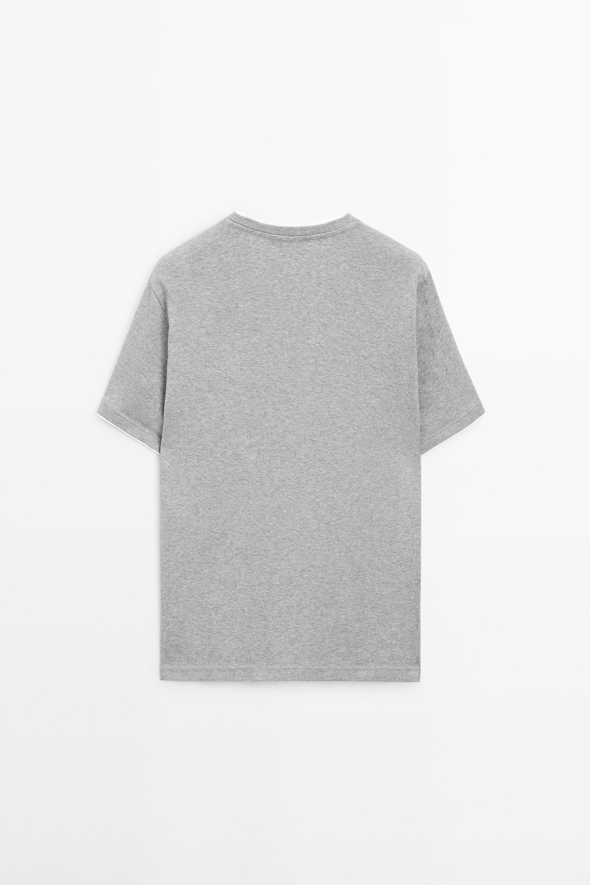 T-shirt détail contrastant 100 % coton