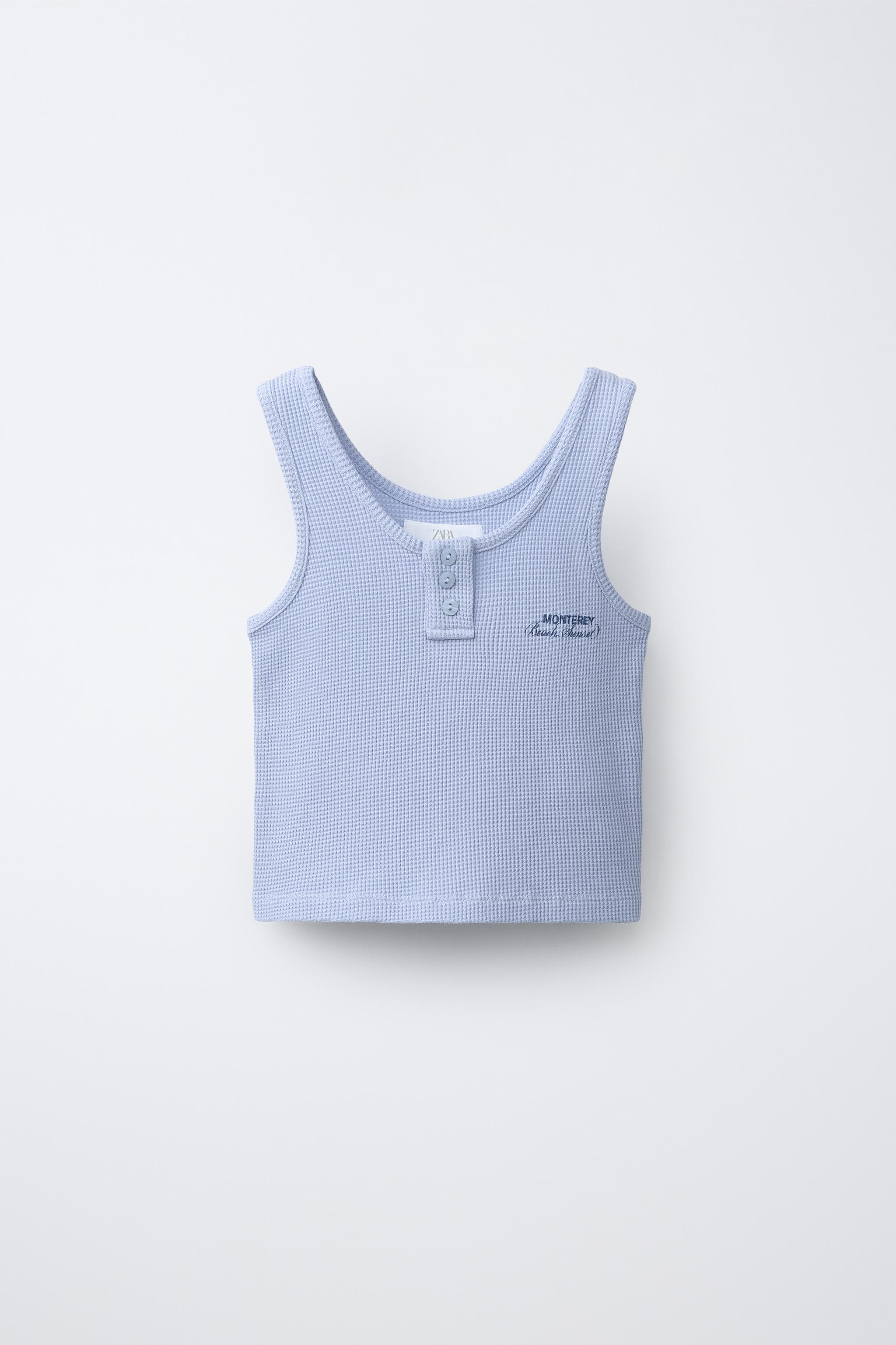 TEXT PRINT WAFFLE TOP