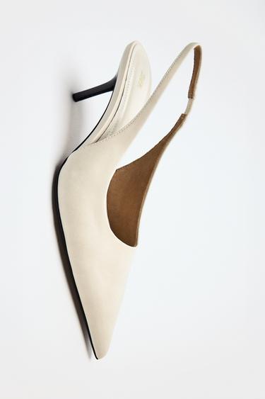 Zara SLINGBACK HEELS - Off White