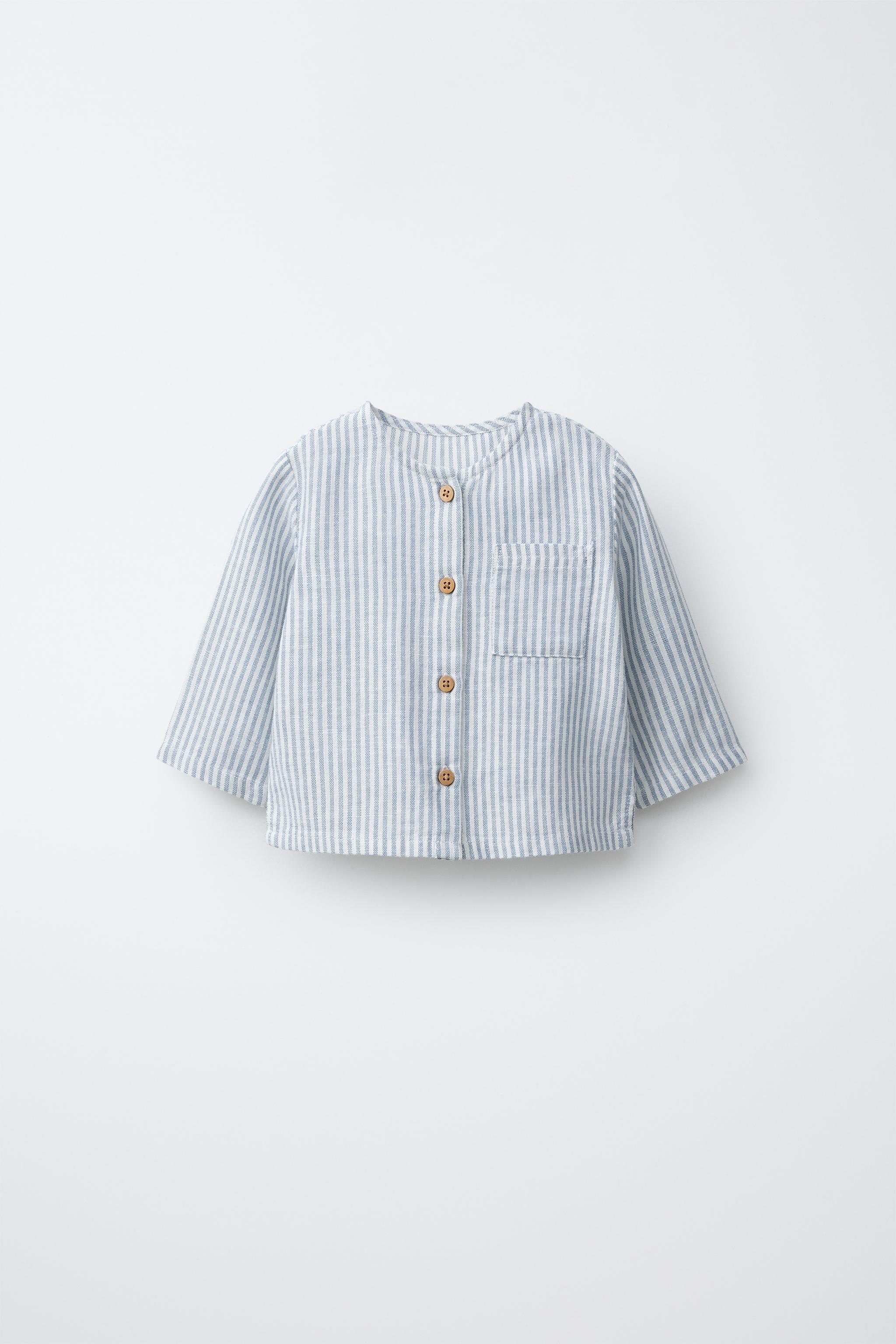 STRIPED LINEN SHIRT - Blue / White | ZARA United States