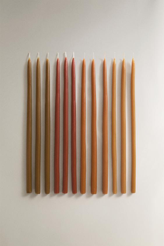 PUMPKIN SPICE SCENTED TAPER CANDLES (PACK OF 12) - Pumpkin by Zara - Image 0