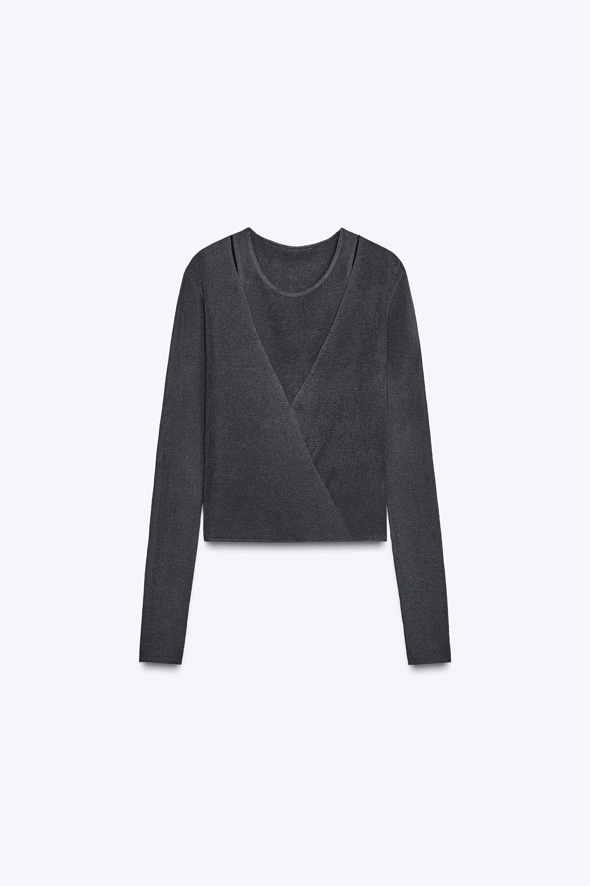 MULTI-POSITION KNIT TOP - Navy blue | ZARA Australia