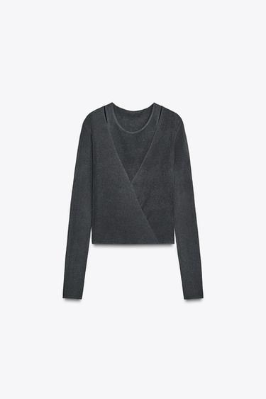 MULTI-WAY KNIT TOP - Navy blue by Zara