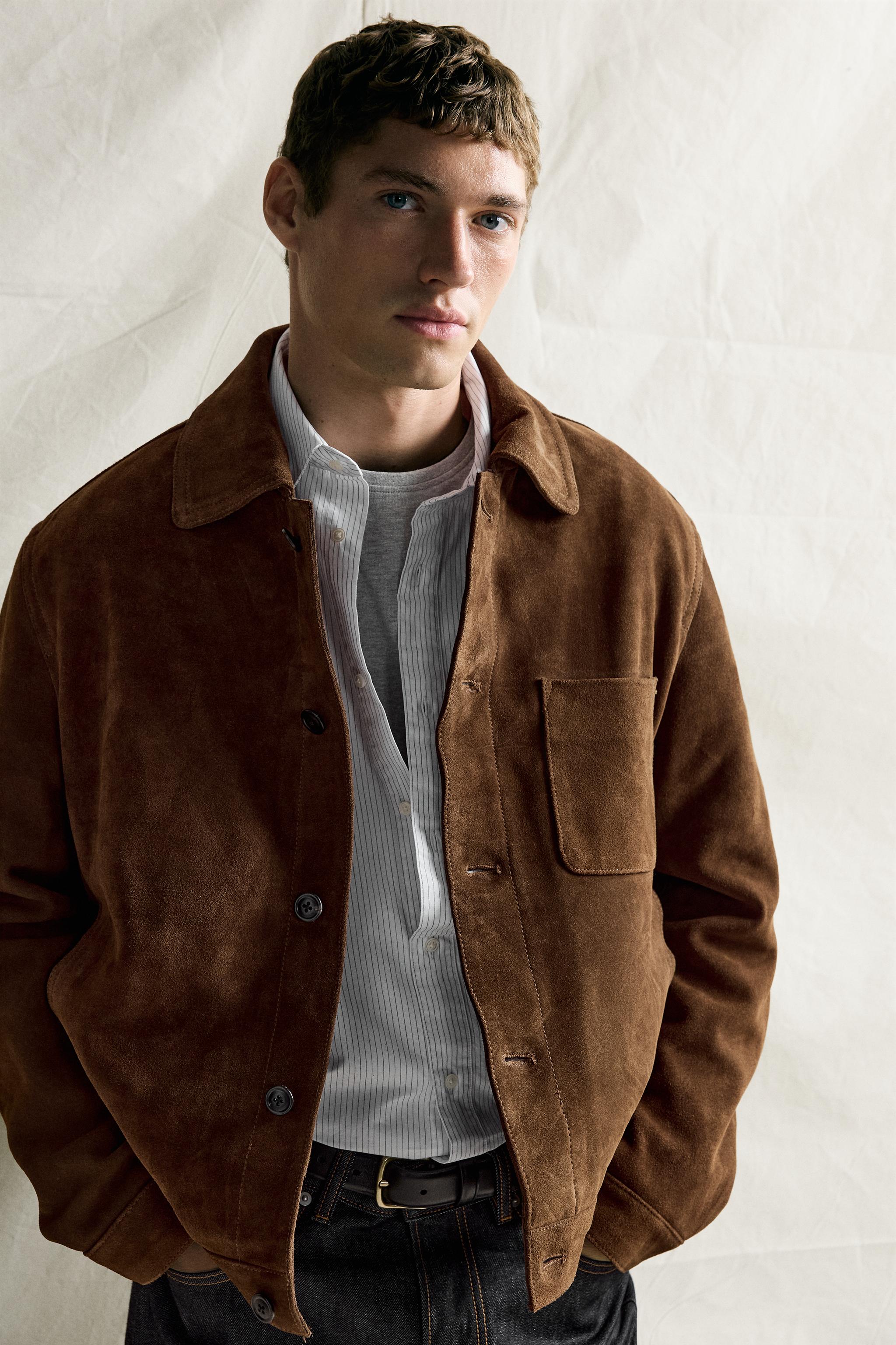 RELAXED FIT SUEDE LEATHER JACKET