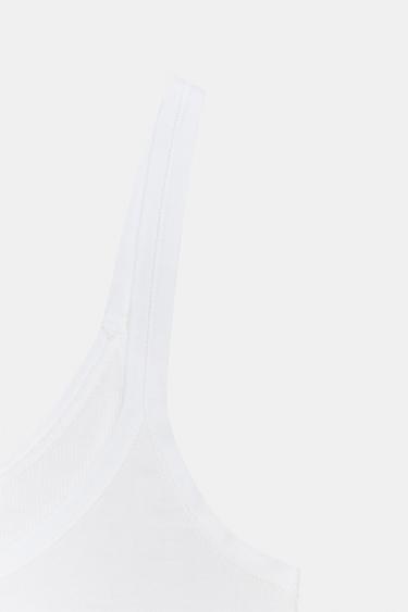 HAUT CÔTELÉ À BRETELLES - Blanc de Zara - Image 5