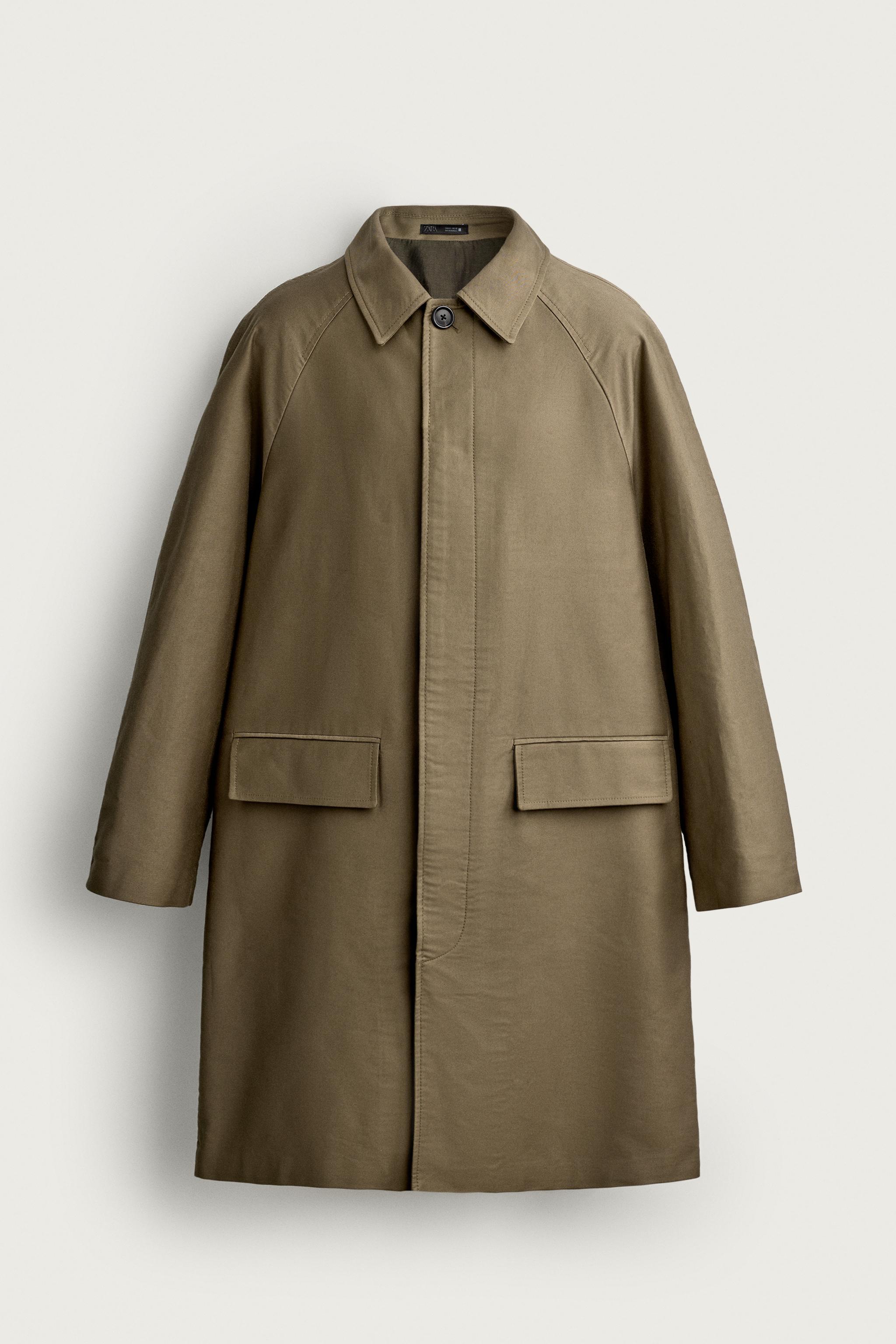 Zara PAMUKLU REGULAR FIT TRENÇKOT görsel 8