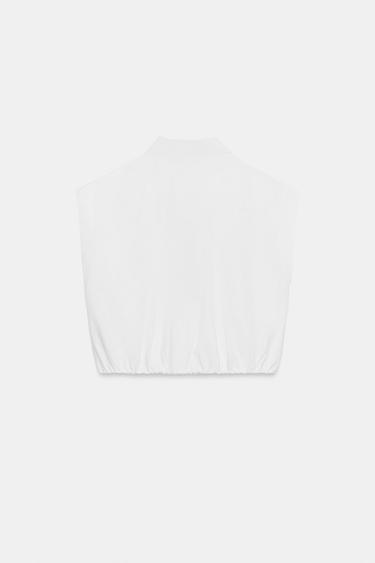 BALLOON CROPPED SHIRT - White by Zara - Image 6