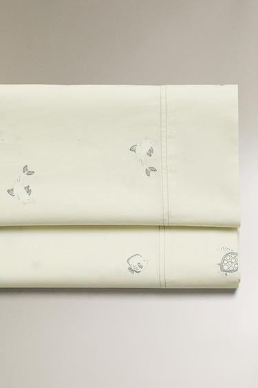 LENZUOLO SOPRA BAMBINI STAMPA MARINA - Lime chiaro di Zara - Immagine 0