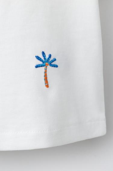 T-SHIRT BRODÉ - Blanc de Zara - Image 3