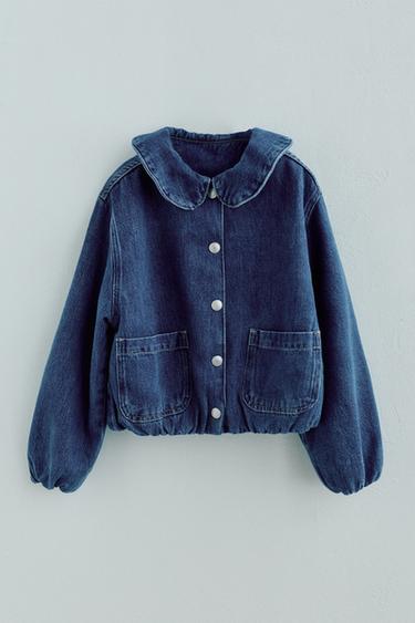 BLUSÃO DENIM GLOBO - Azul da Zara