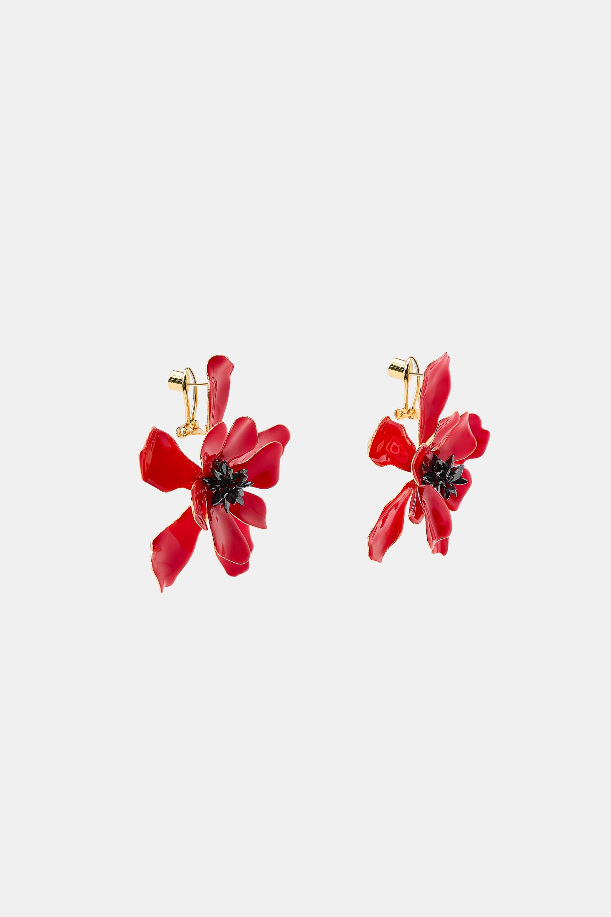 MAXI BOUCLES D'OREILLES FLEUR ÉMAILLÉE