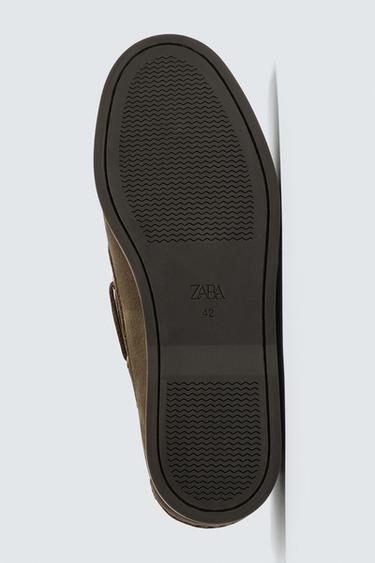 LEATHER DECK SHOES - Green by Zara - Image 6