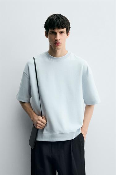 TECHNICAL INTERLOCK SWEATSHIRT - dusty blue by Zara