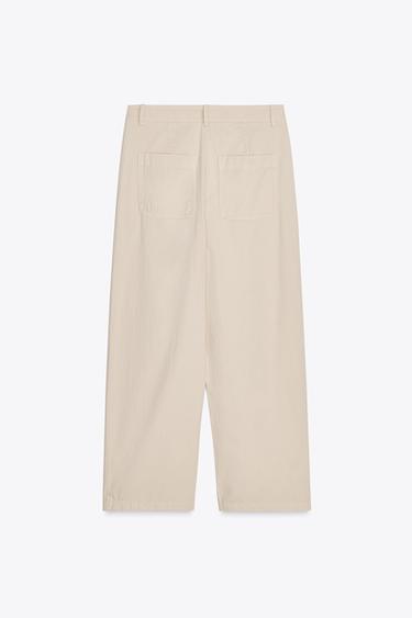 PANTALON CHINO À PINCES - Beige de Zara - Image 6