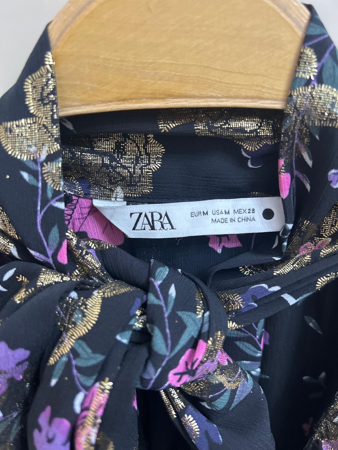 PRINTED BLOUSE WITH METALLIC THREAD - Image 2