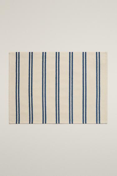 PLACEMAT WITH EMBROIDERED STRIPES - Blue by Zara