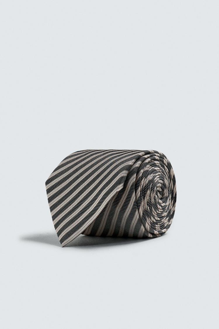 ZARA 100% SILK STRIPED TIE