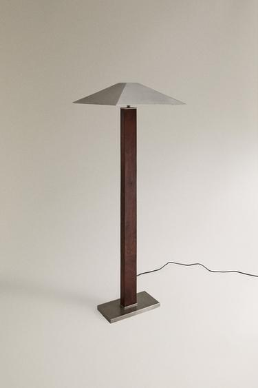 METAL AND WOOD FLOOR LAMP - Brown by Zara - Image 2