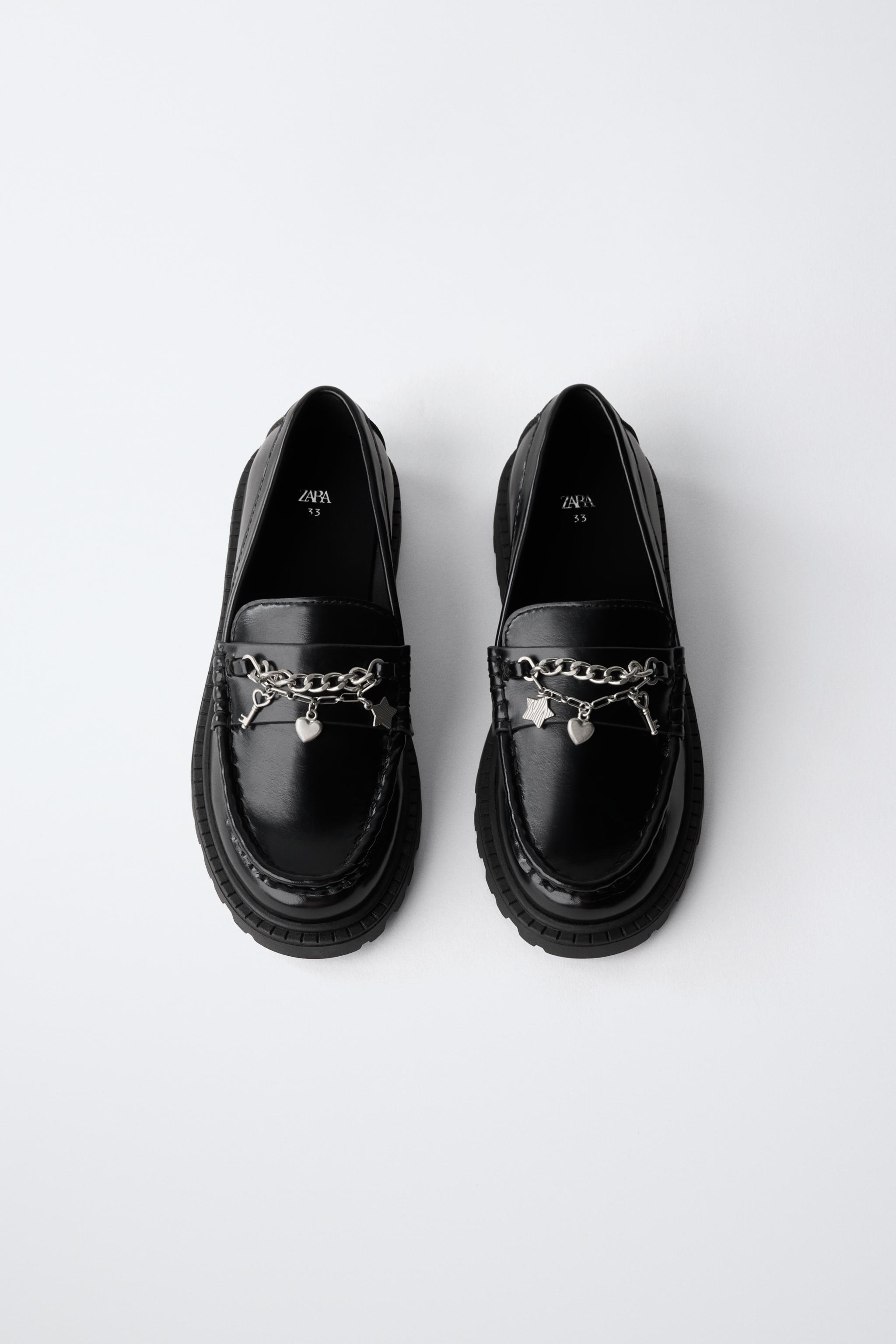 PATENT CHARMS LOAFERS