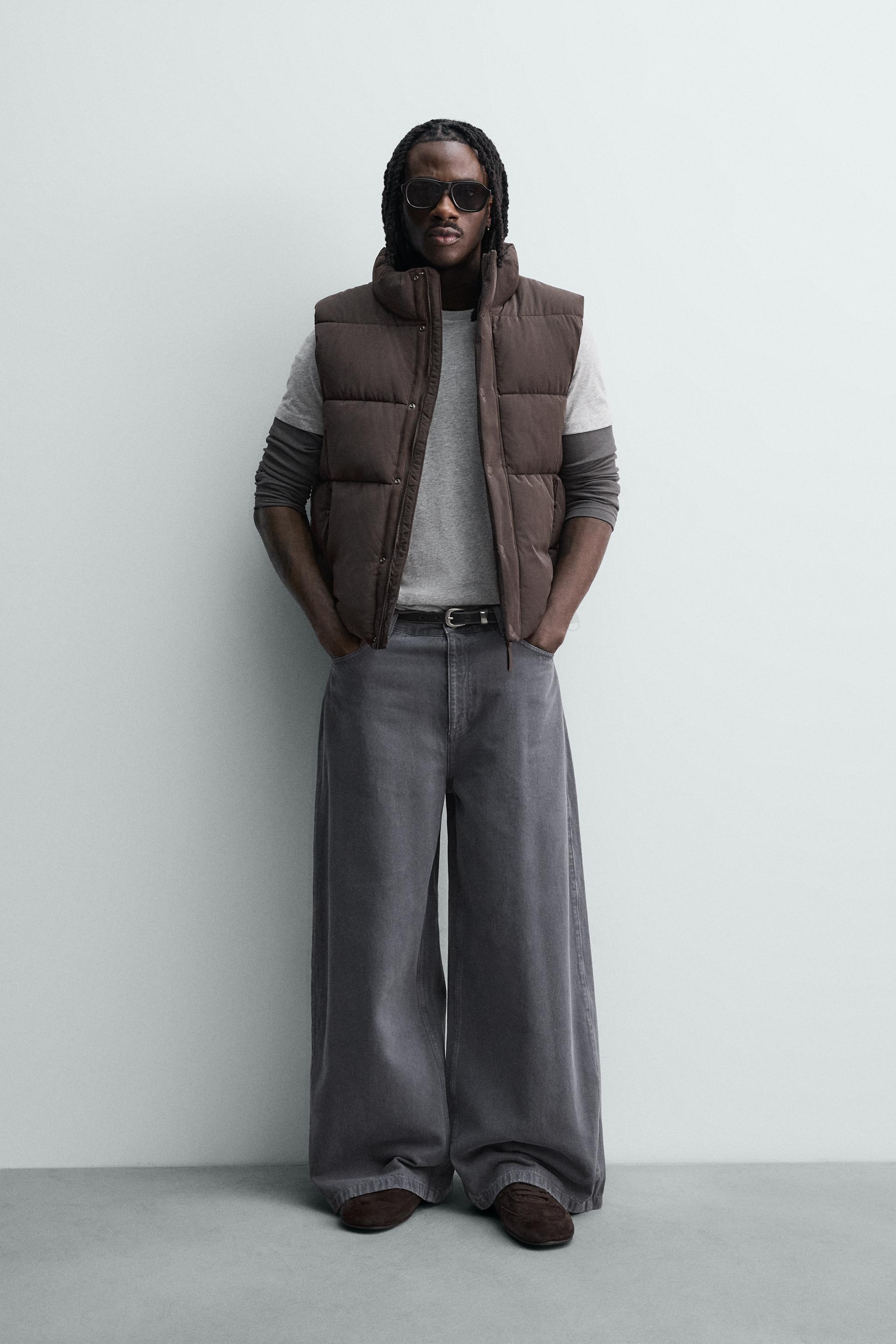 CROPPED FIT PADDED VEST - Brown | ZARA United States