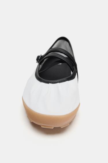 SPORTS BALLET FLATS WITH STRAPS - White by Zara - Image 3