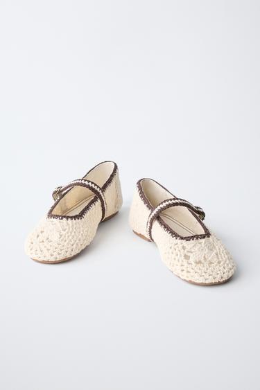 BALLERINES EN CROCHET - Blanc écru de Zara - Image 2