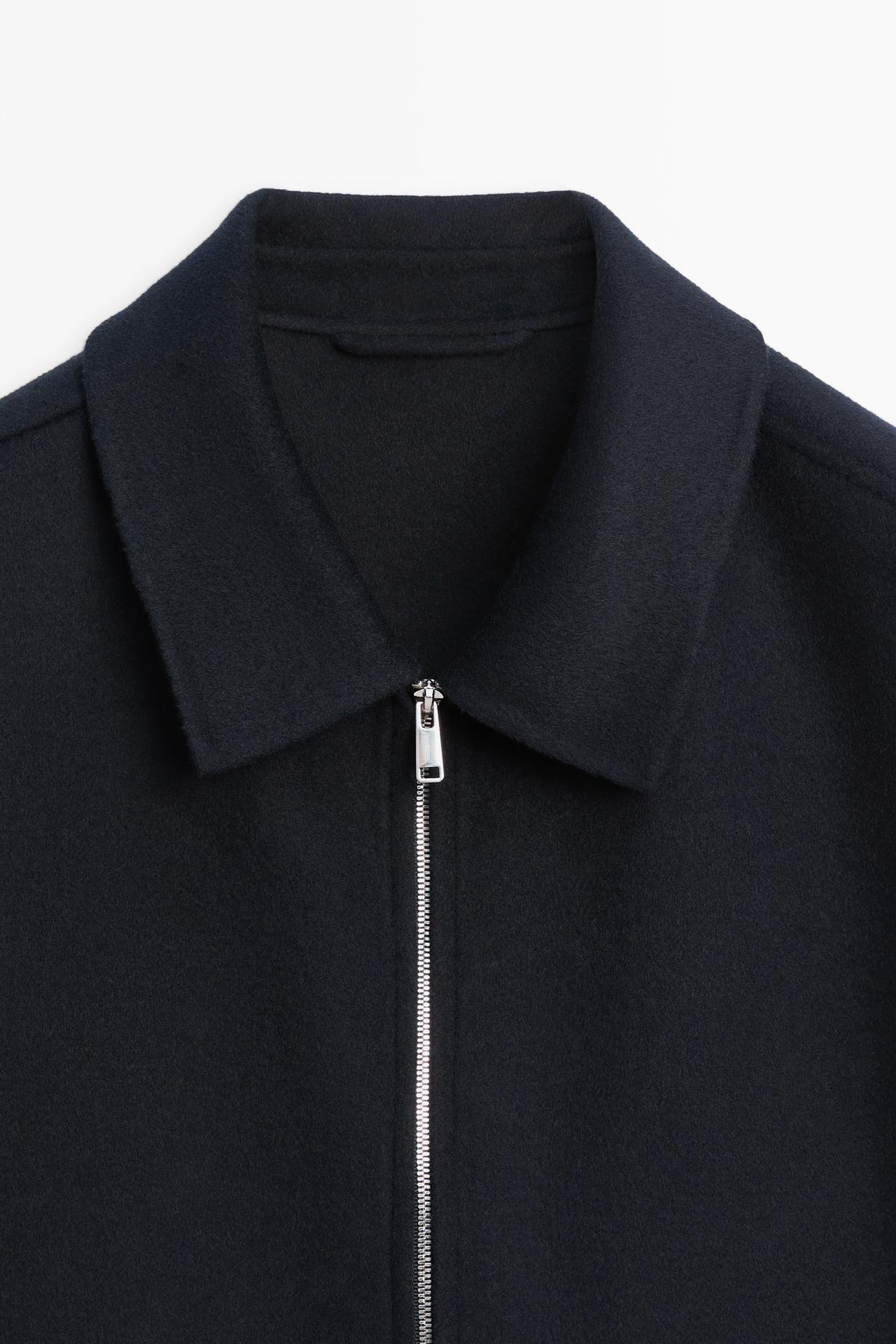 Wool blend double fabric jacket — Deep blue