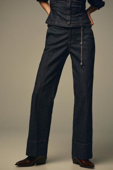 Zara Z1975 BOOTCUT DENIM PANTS - Blue