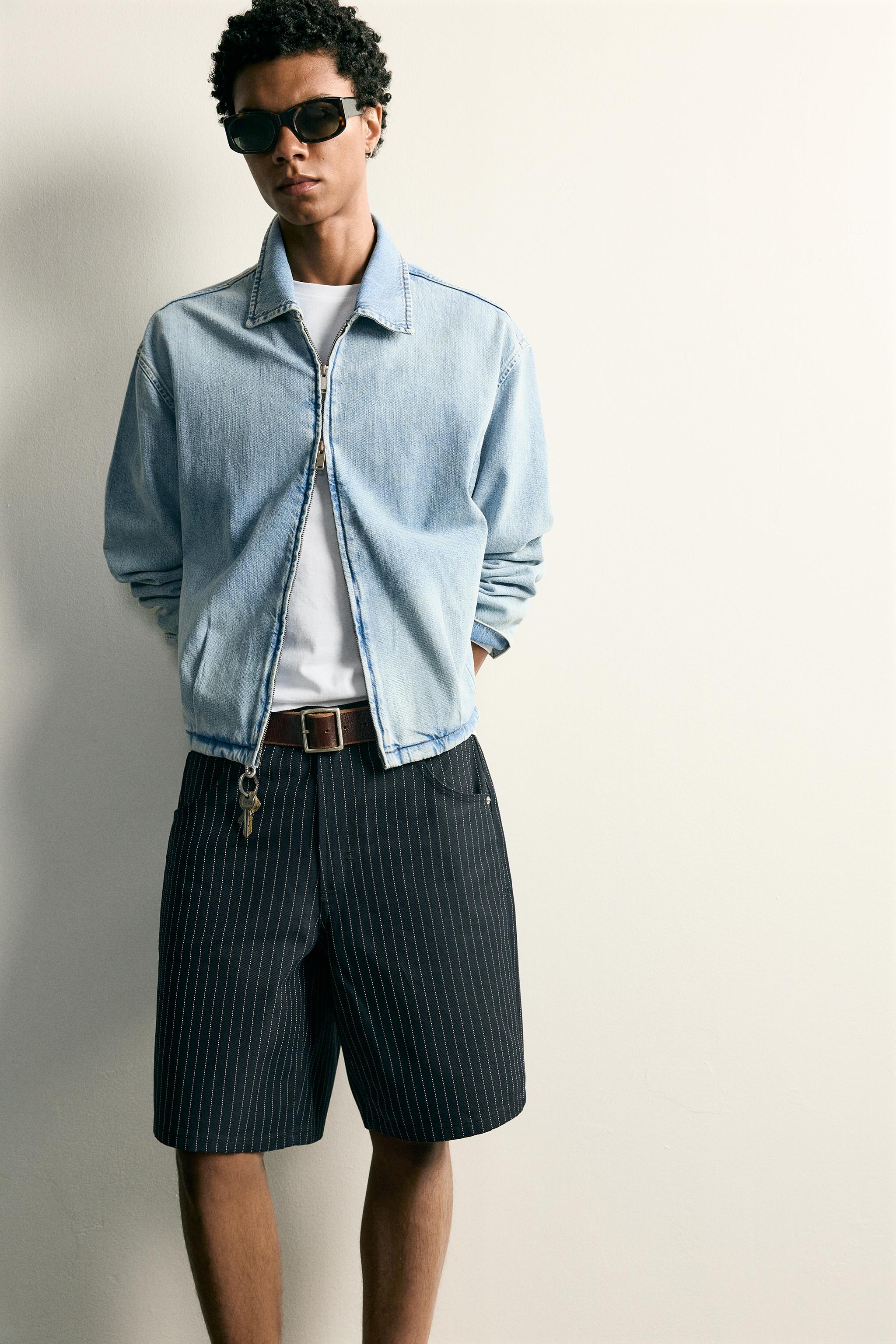 PINSTRIPE BAGGY FIT SHORTS