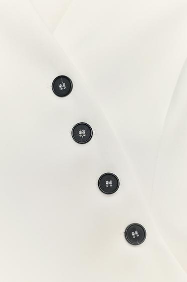 COMBINAISON LARGE GILET - Écru de Zara - Image 9