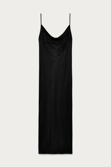 ROBE LONGUE DRAPÉE MARISA BERENSON X ZARA - Noir de Zara - Image 2