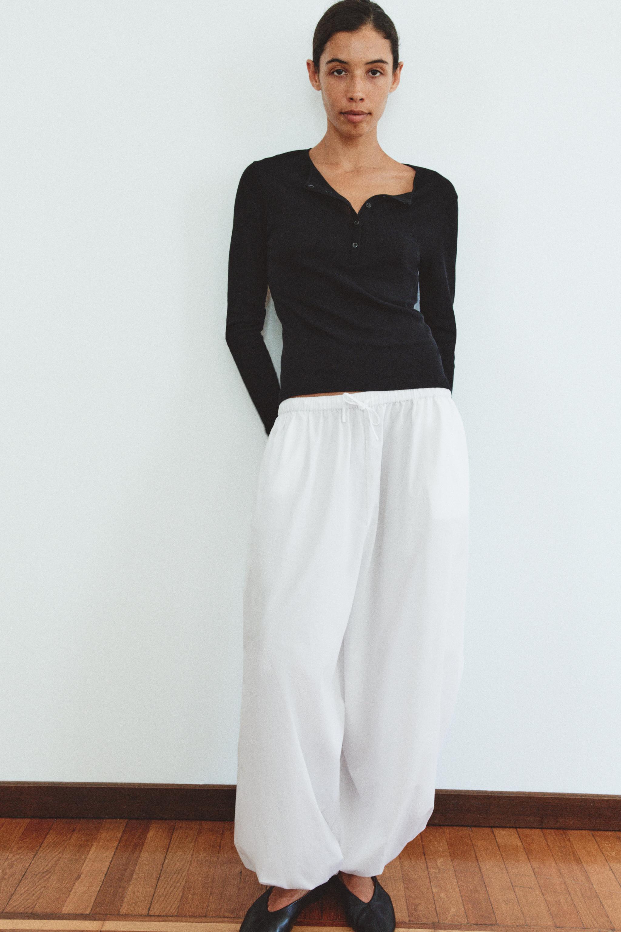 Zara Poplin Şalvar Pantolon görsel 3