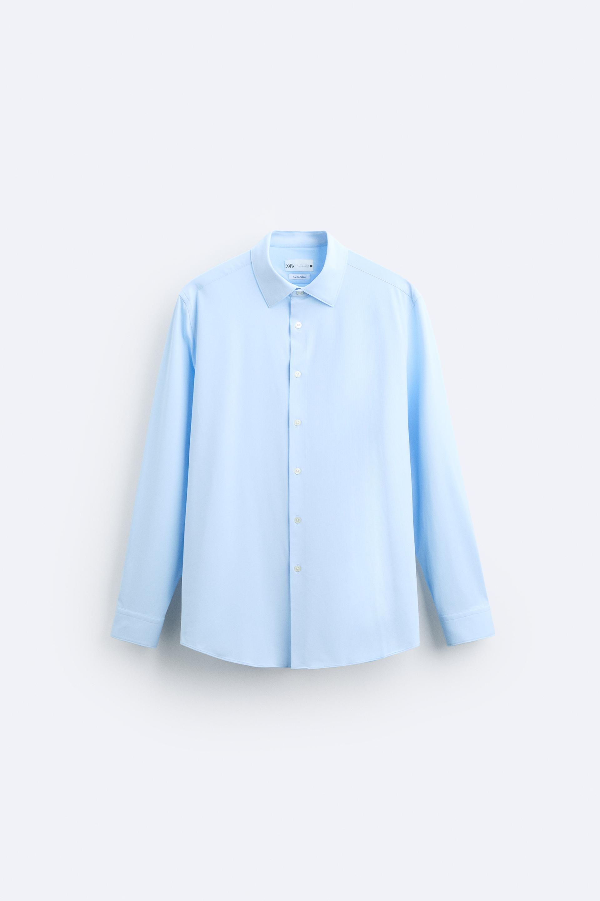 Hudson S/S stretch shirt - Light Blue Mel –