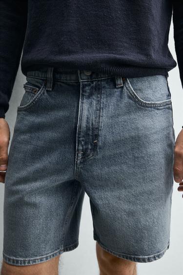 REGULAR FIT DENIM BERMUDA SHORTS - Mid-blue by Zara - Image 4