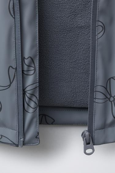 WATER-RESISTANT PRINTED RUBBERISED RAINCOAT - Mid-blue by Zara - Image 6