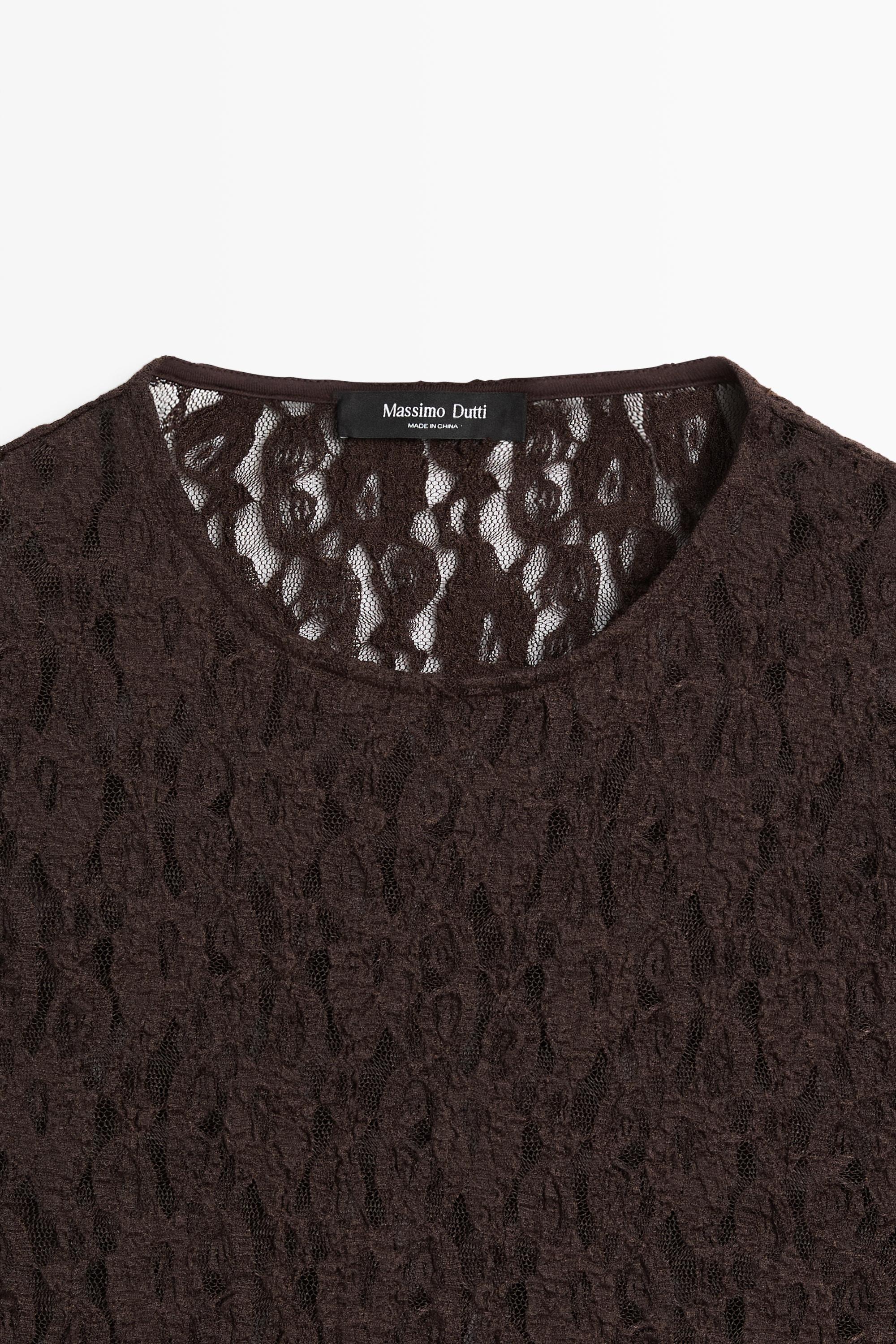 Long sleeve lace detail T-shirt