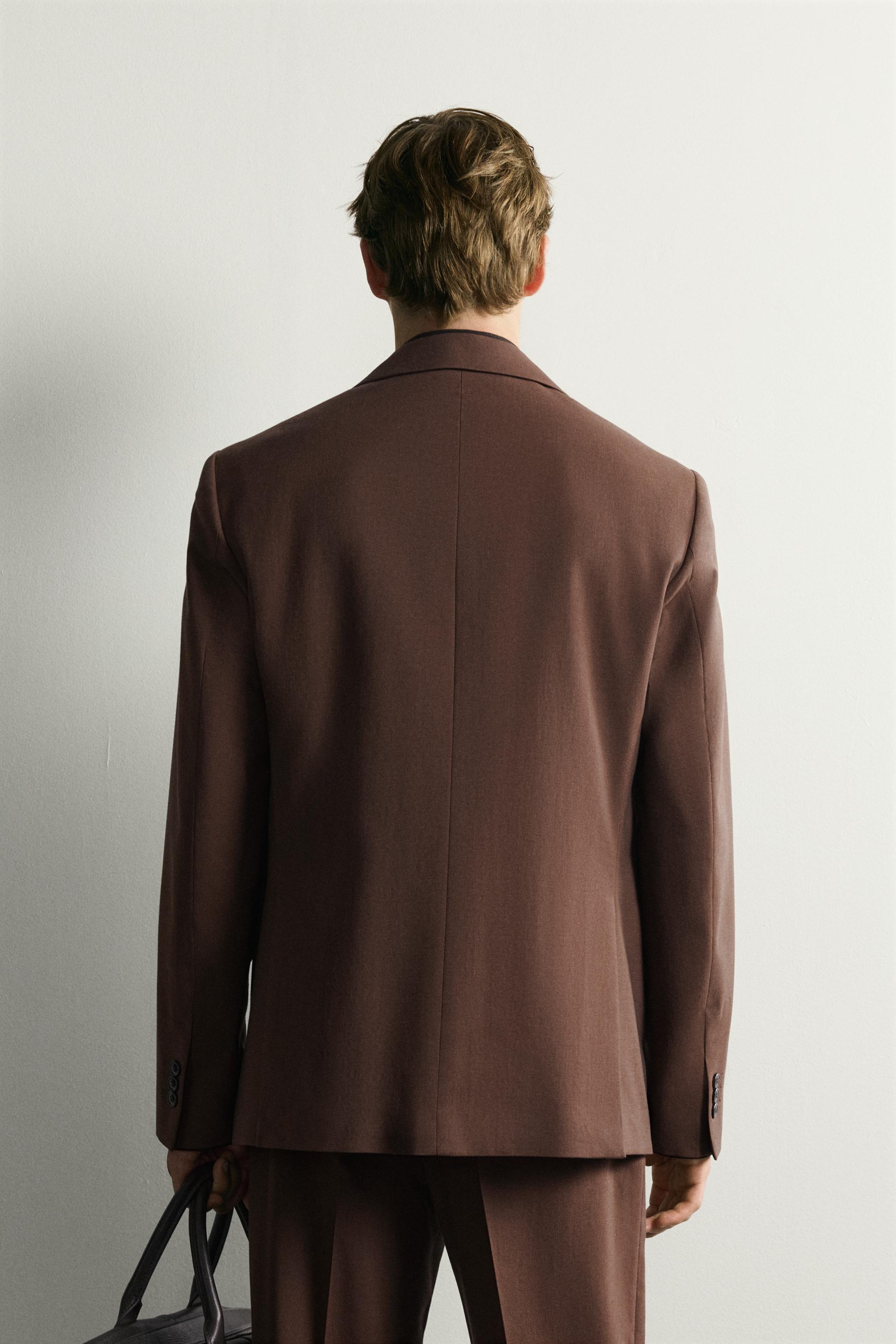 Мужские пиджаки Zara REGULAR FIT SUIT BLAZER — фото 3