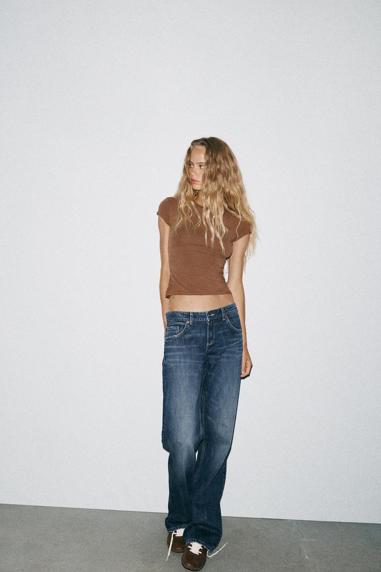 JEAN TRF WIDE LEG TAILLE BASSE Bleu ZARA France1