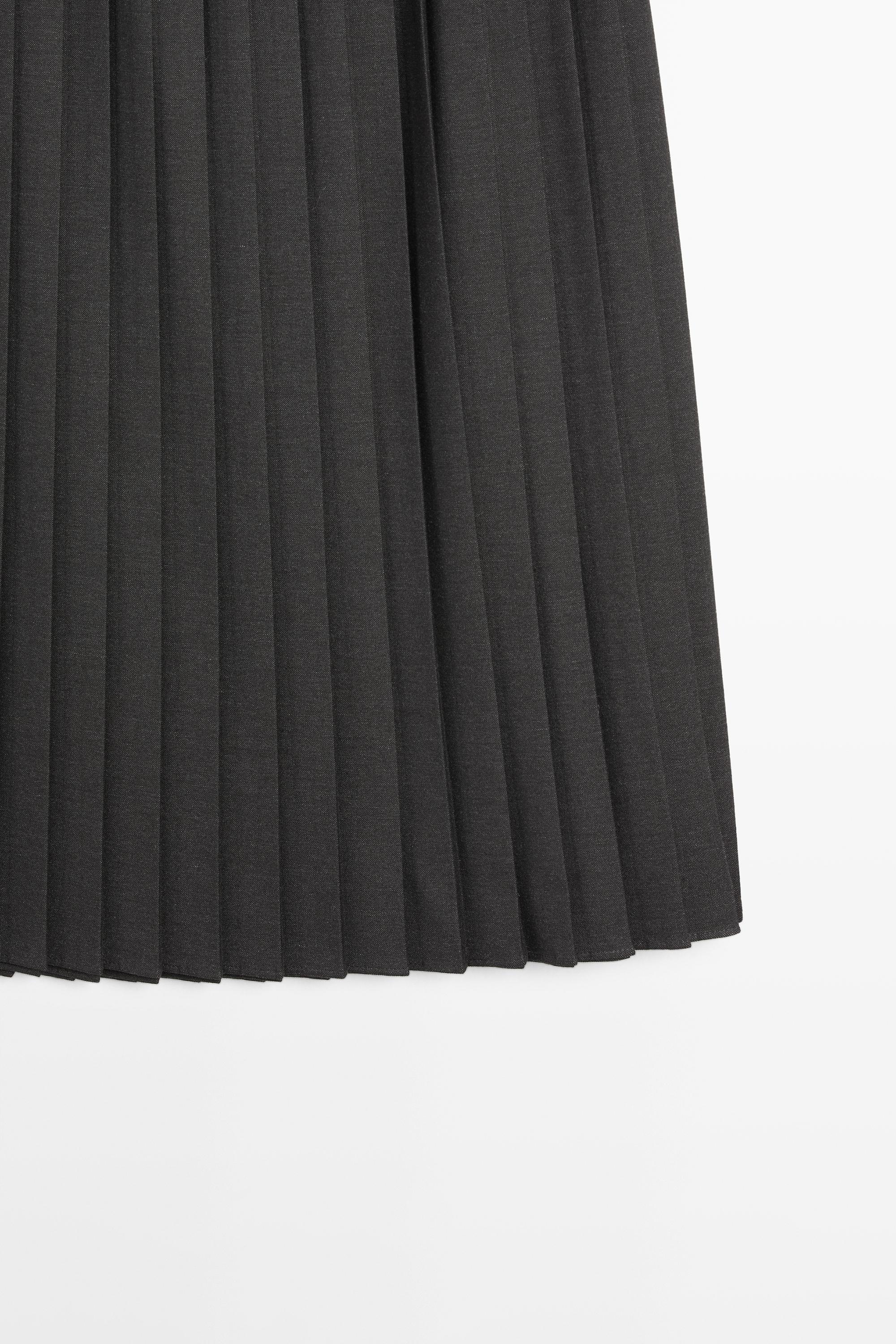 Jupe midi plissée applique