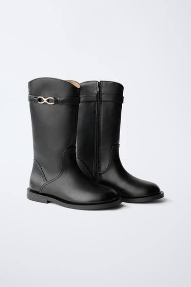 ВЫСОКИЕ САПОГИ С ПРЯЖКОЙ — Черный от Zara